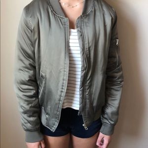 Green bomber jacket